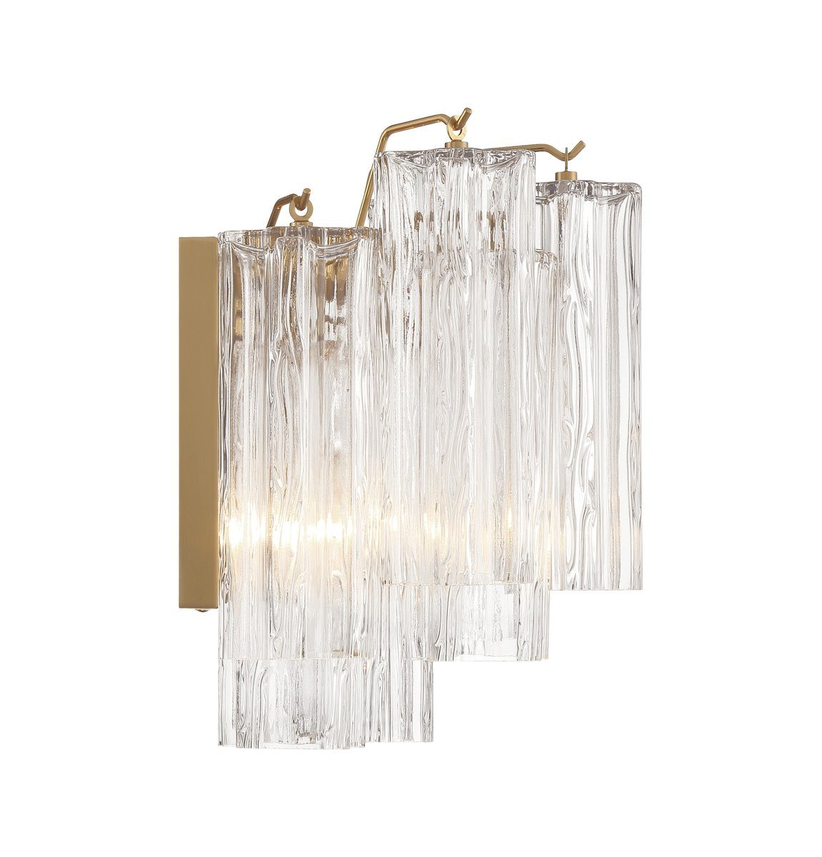Textured Glass Polished Chrome Finish Wall Light