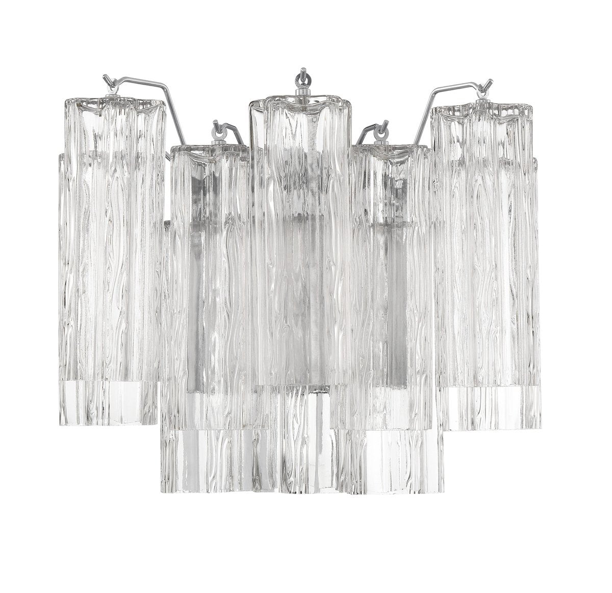 Textured Glass Polished Chrome Finish Wall Light