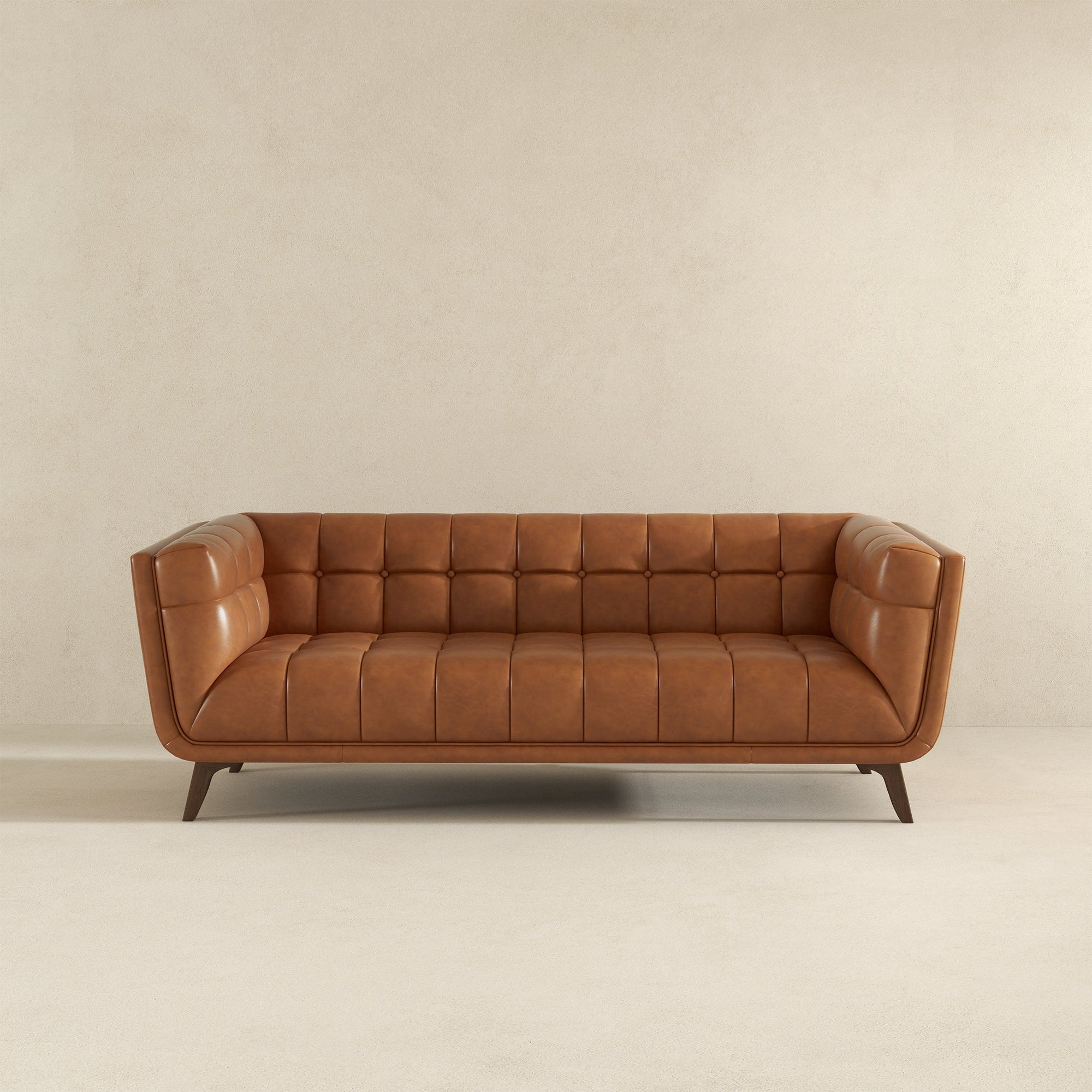 Ellis 84" Cognac Leather Sofa