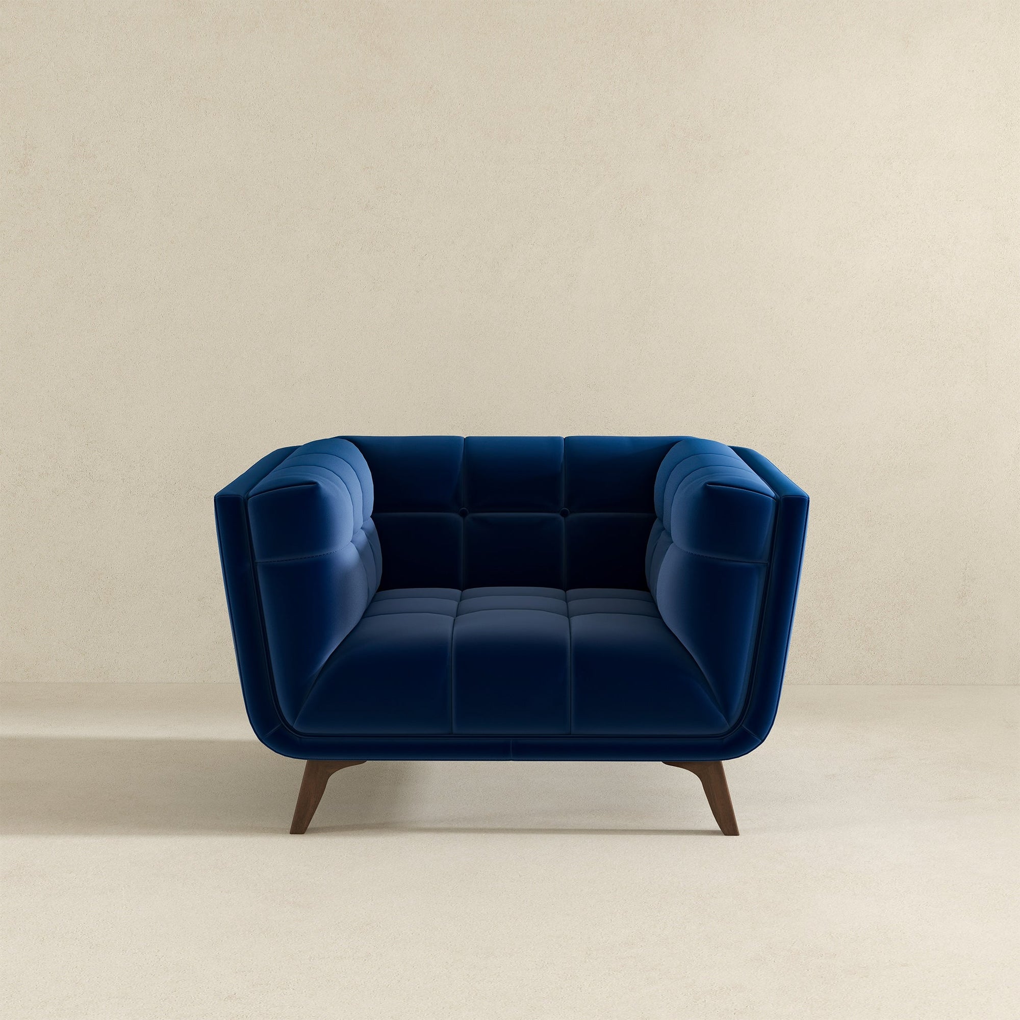 Luxury Dark Blue Velvet Lounge Chair for Elegant Living Spaces