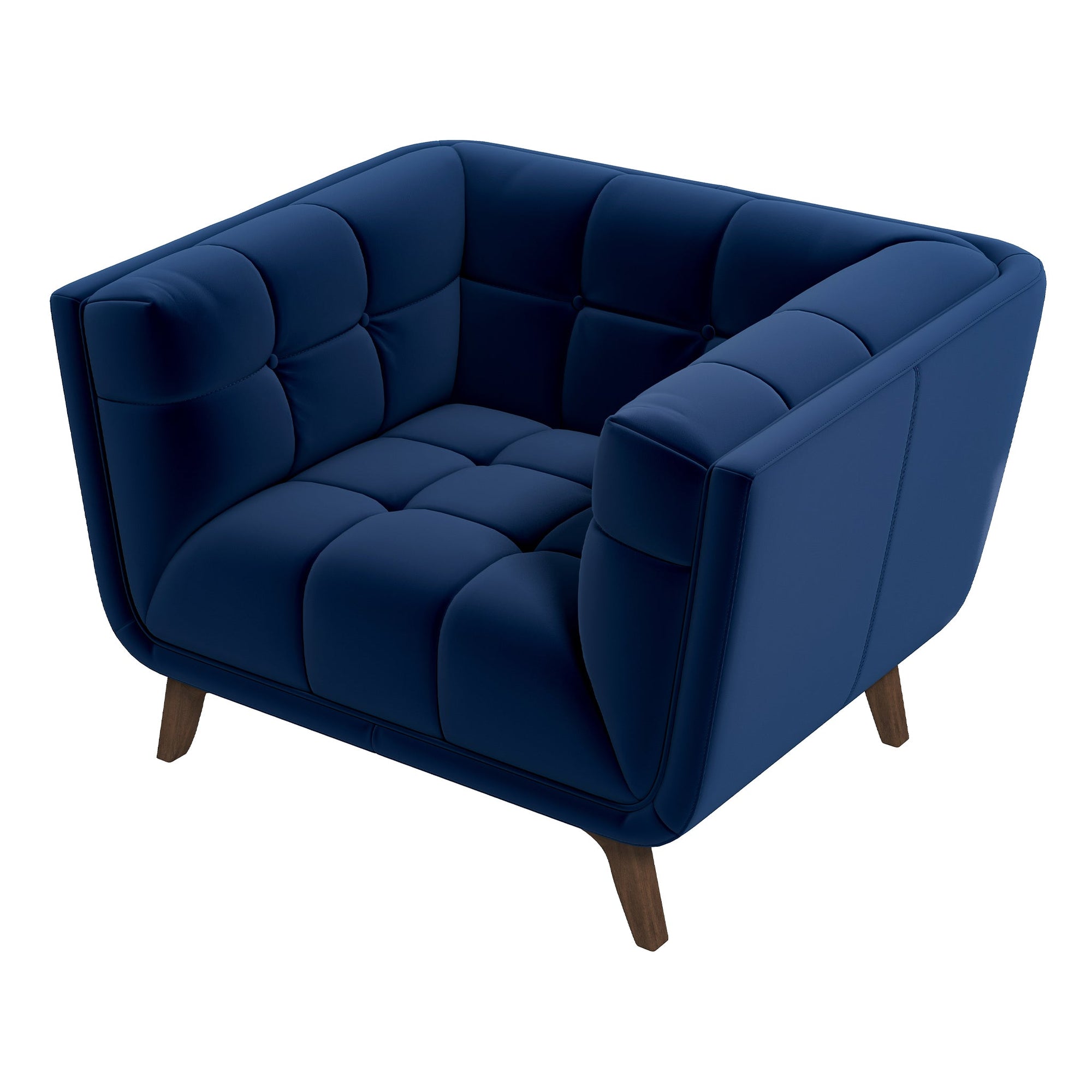 Luxury Dark Blue Velvet Lounge Chair for Elegant Living Spaces