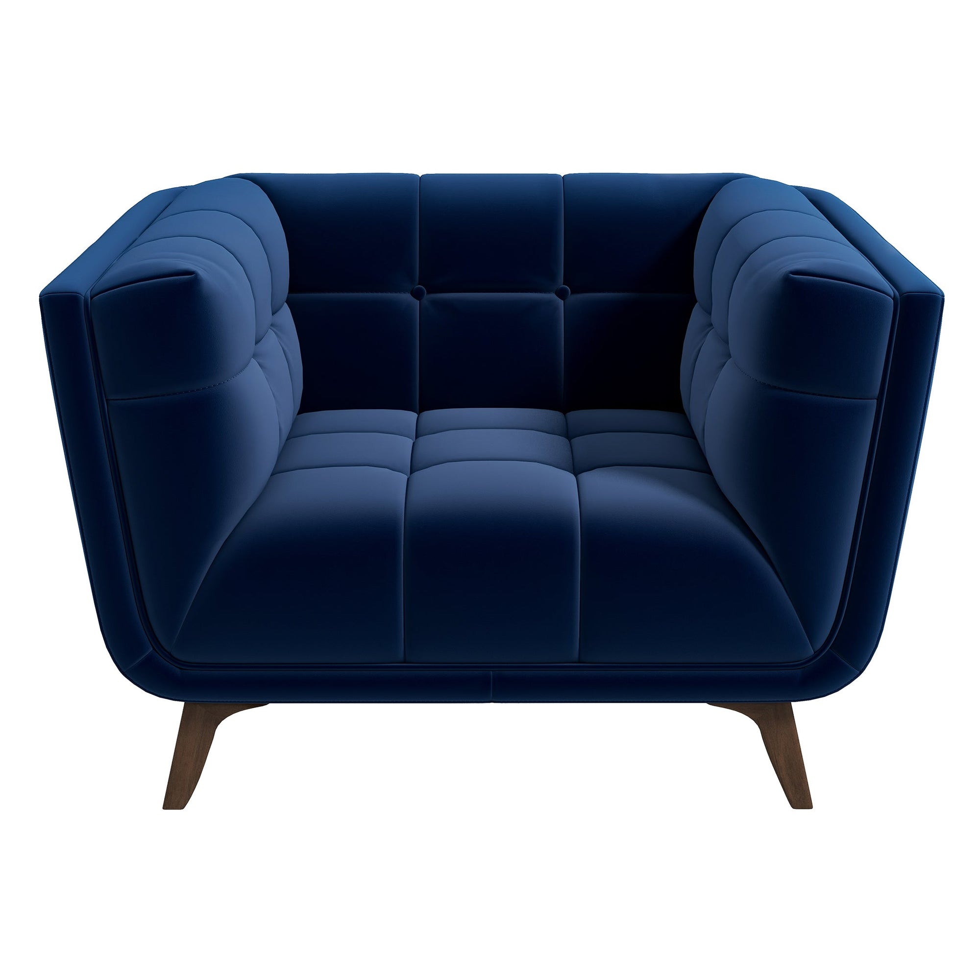 Luxury Dark Blue Velvet Lounge Chair for Elegant Living Spaces