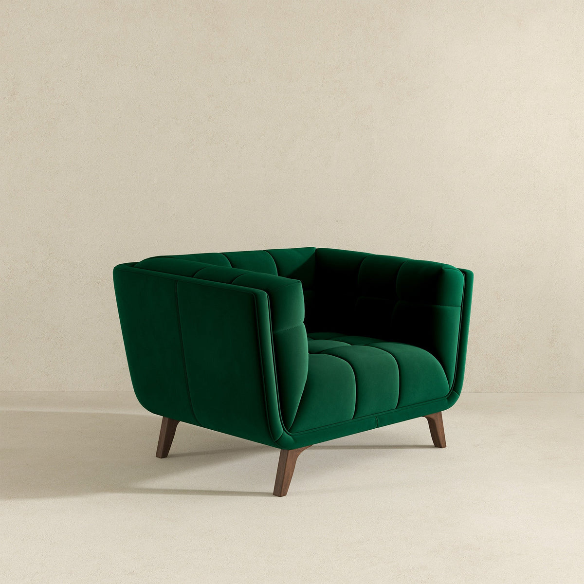 Luxury Dark Green Velvet Lounge Chair for Stylish Living Spaces