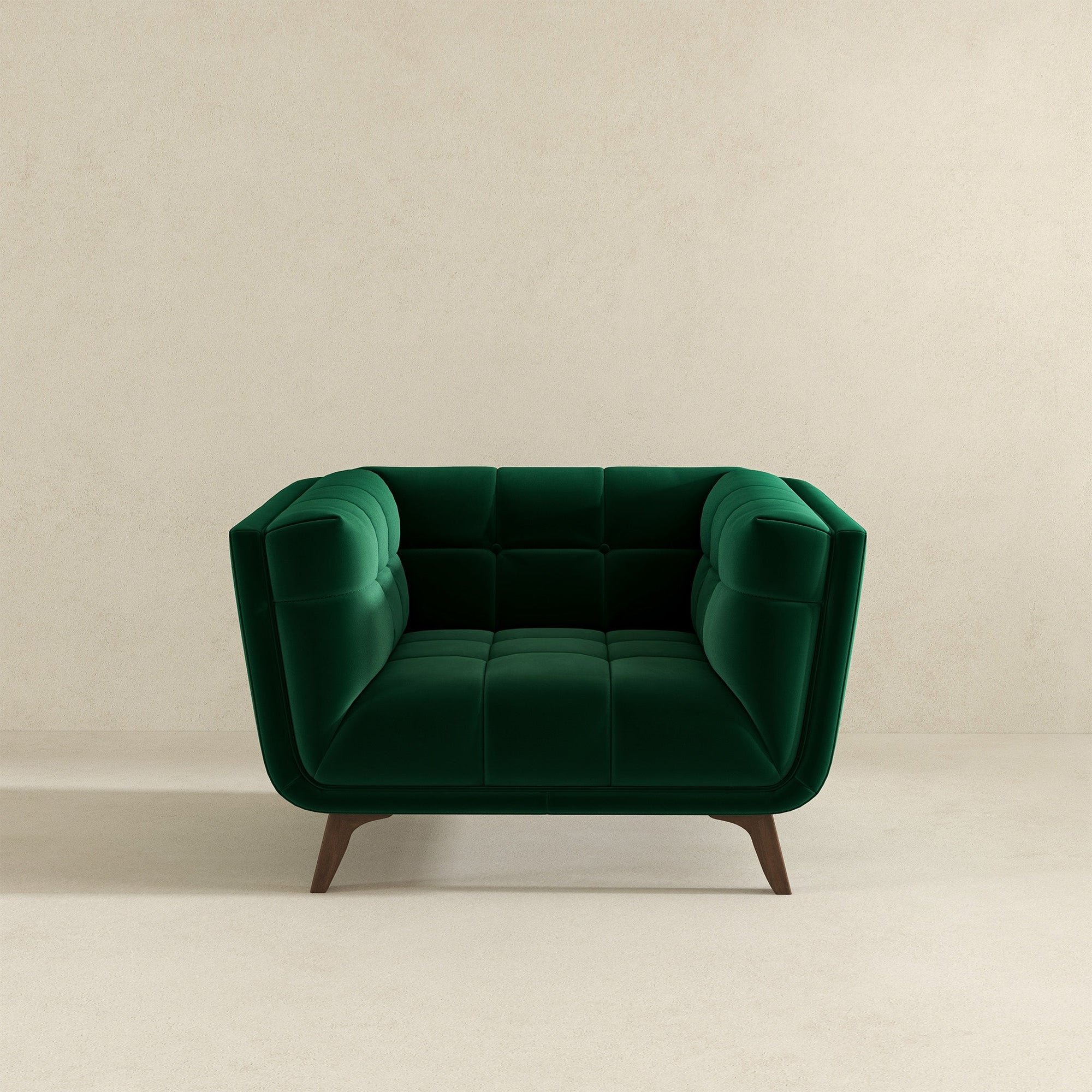 Luxury Dark Green Velvet Lounge Chair for Stylish Living Spaces