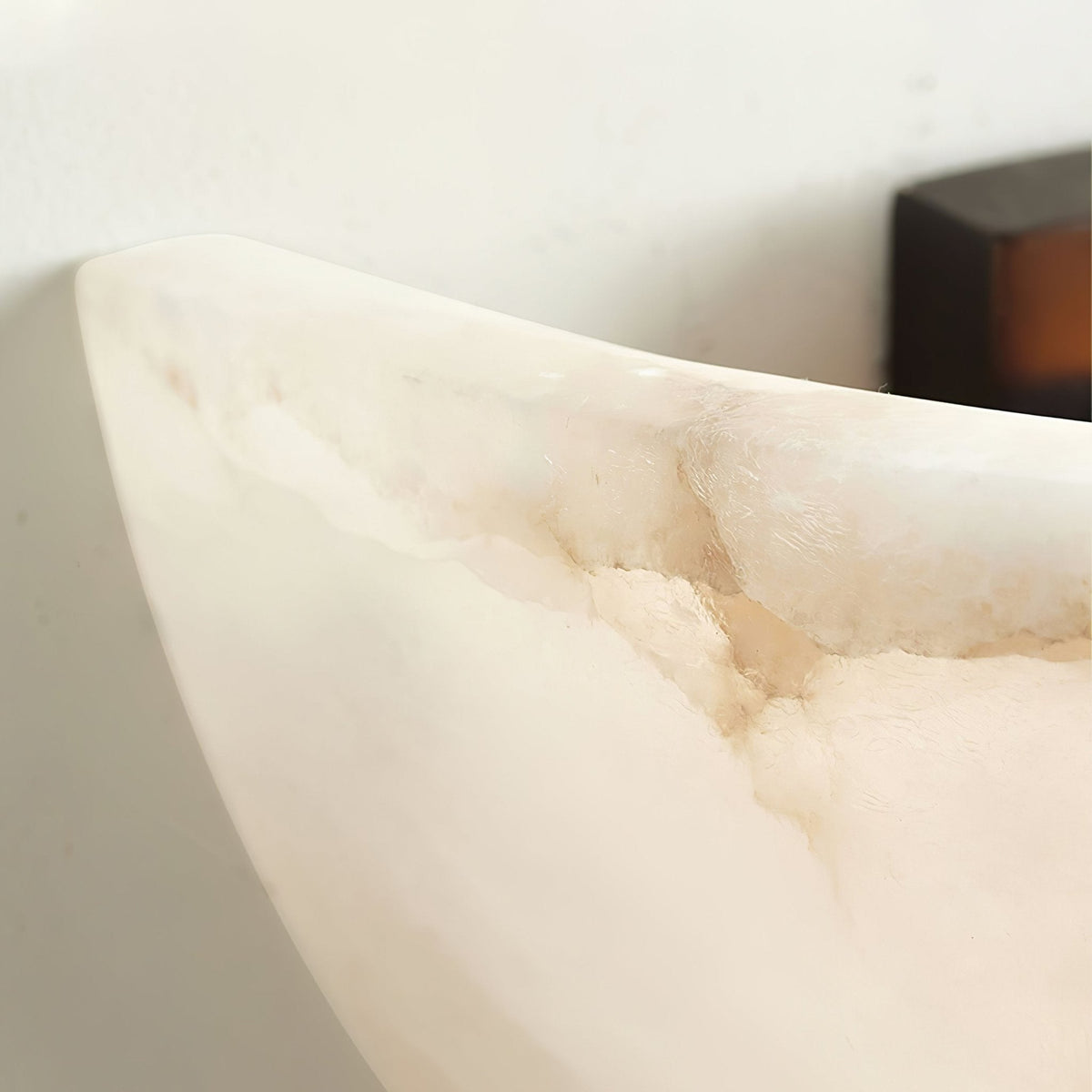 Alabaster Half Moon Contemporary Wall Sconce