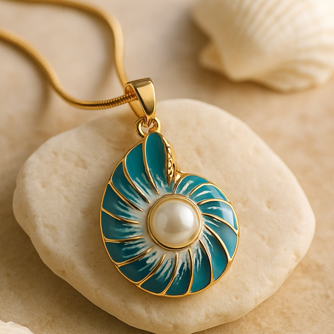 Romantic Blue Pearl Necklace