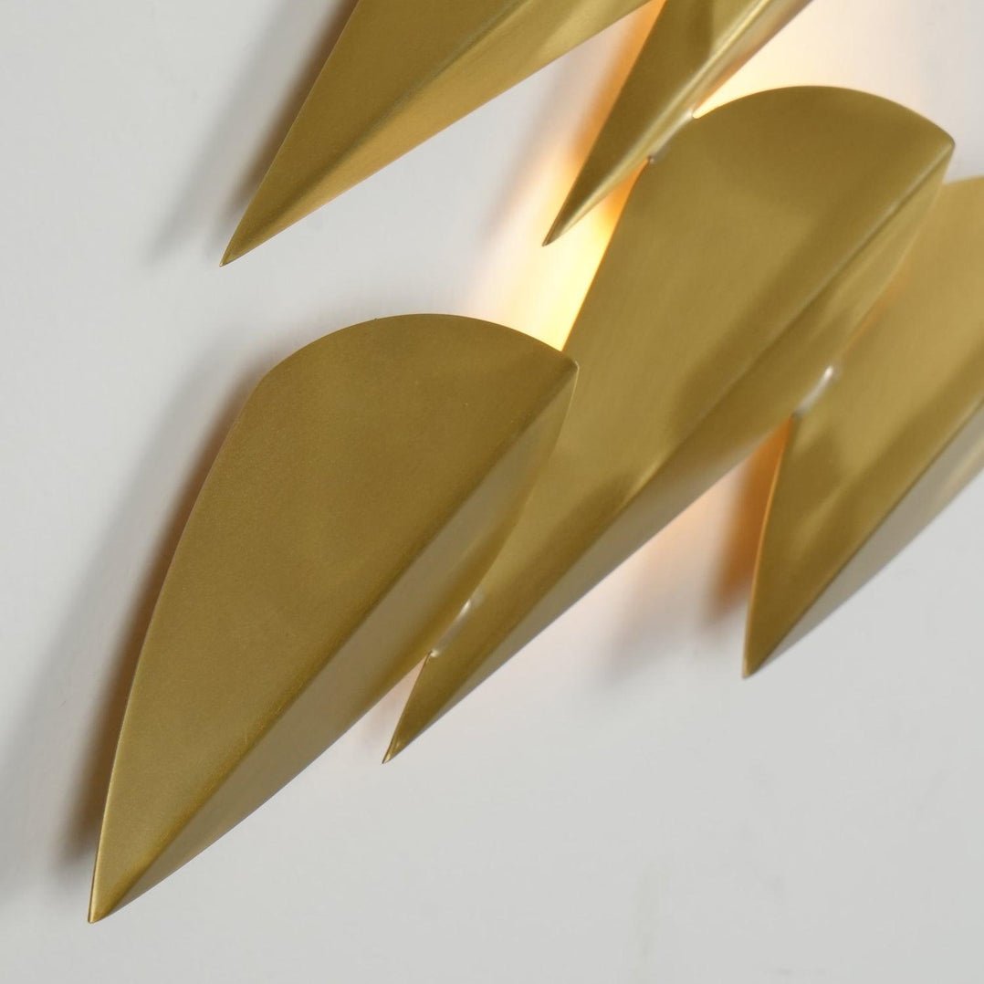 Asymmetrical Metal Brass Finish Wall Lamp