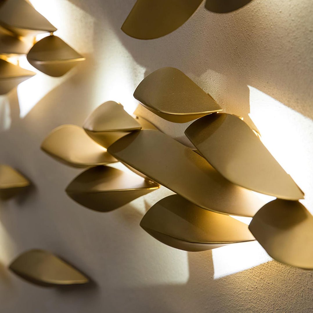 Asymmetrical Metal Brass Finish Wall Lamp