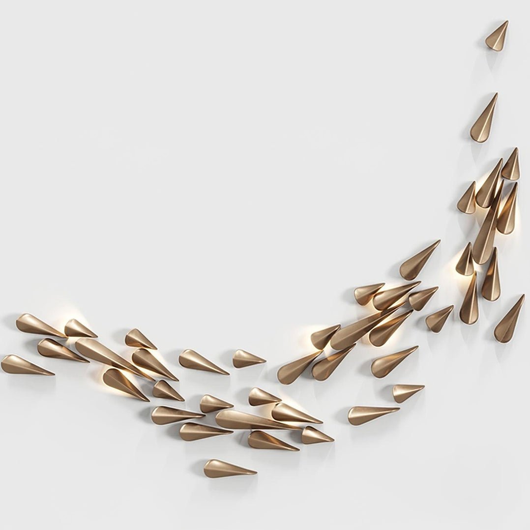 Asymmetrical Metal Brass Finish Wall Lamp