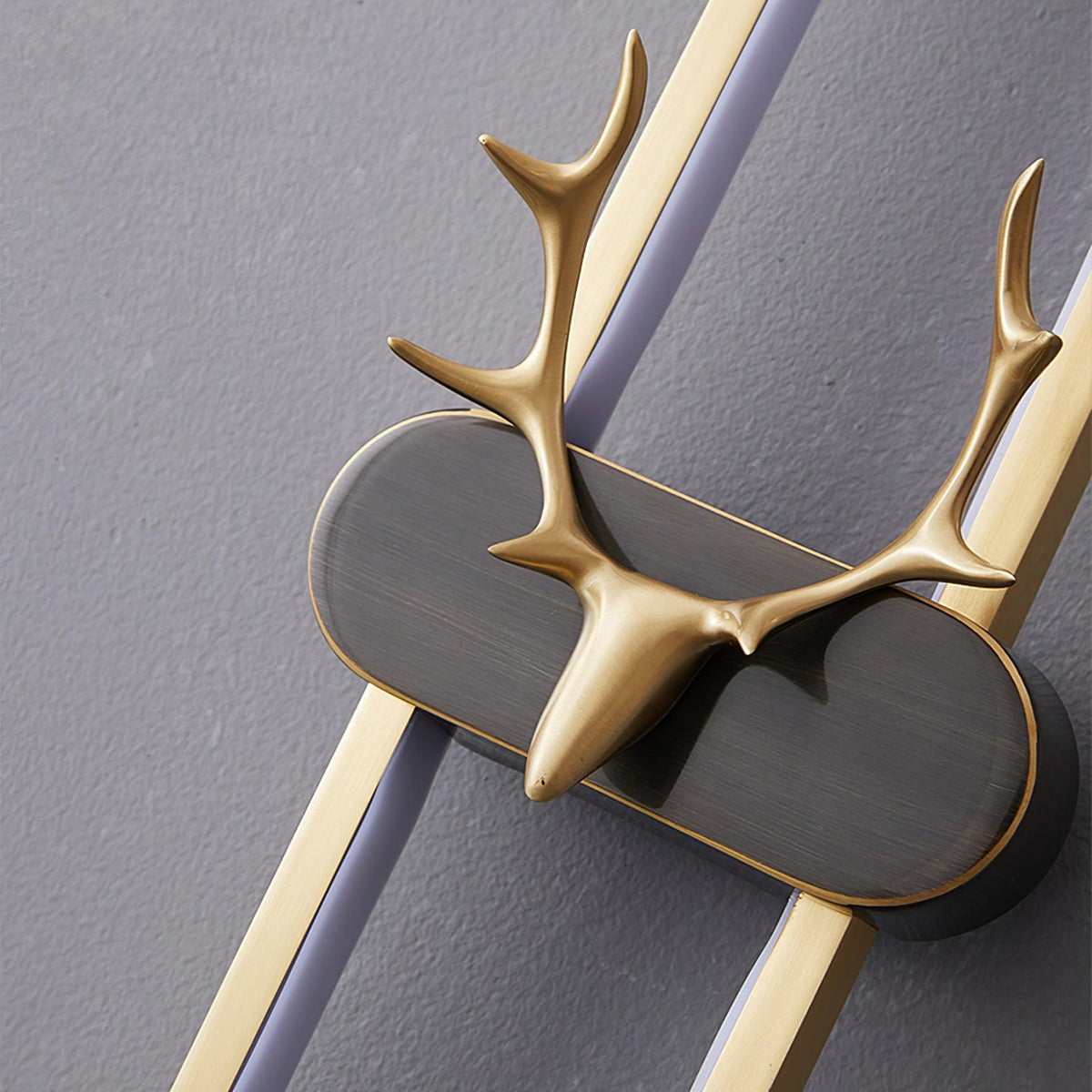 Brass Antlers Midcentury Modern Wall Lamp