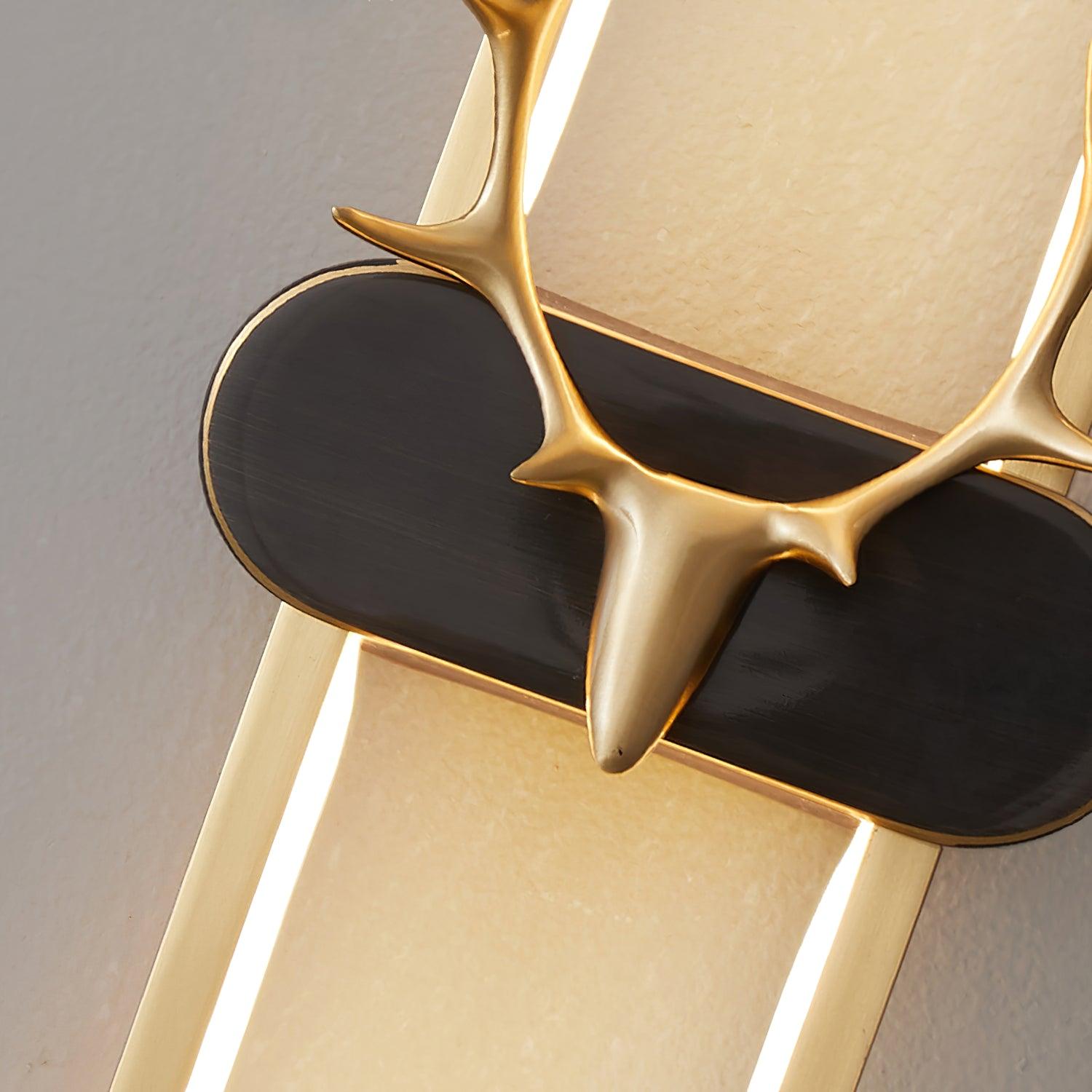 Brass Antlers Midcentury Modern Wall Lamp