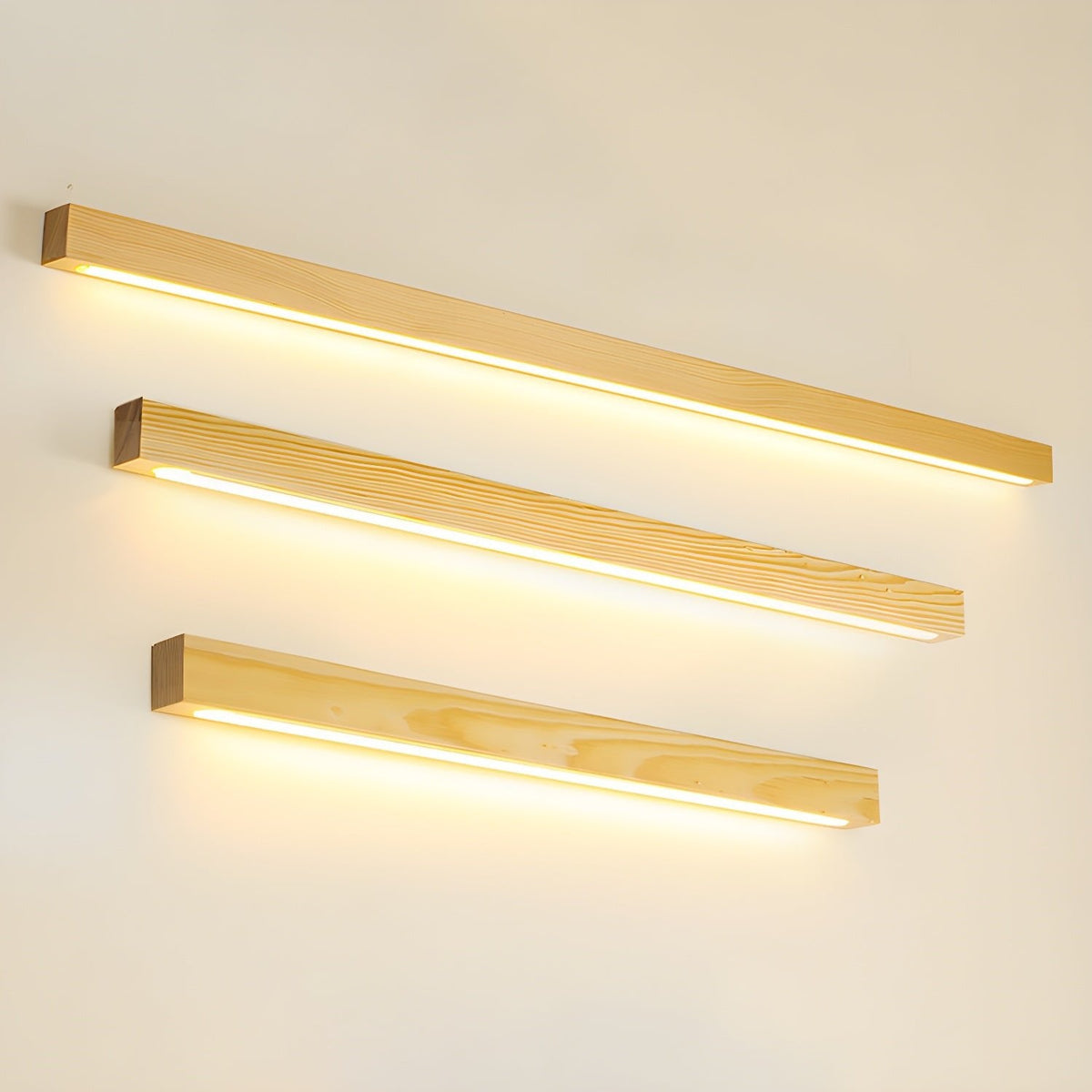 Slim Linear Wood Nordic Inspired Wall Light