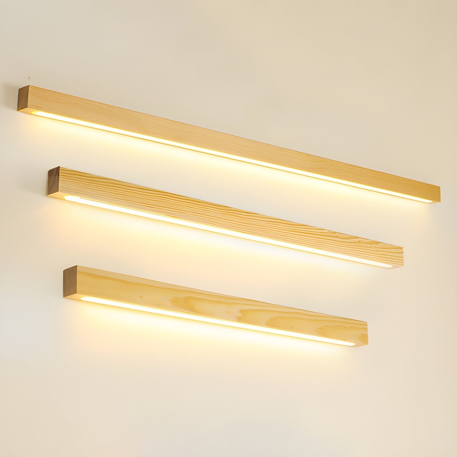 Slim Linear Wood Nordic Inspired Wall Light