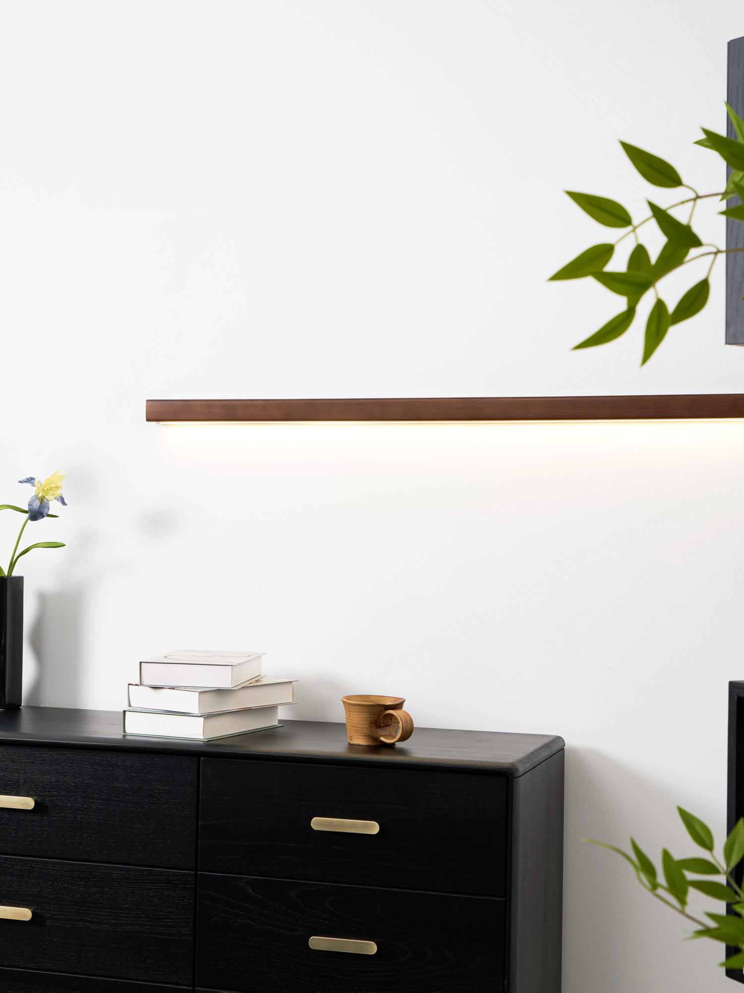 Slim Linear Wood Nordic Inspired Wall Light
