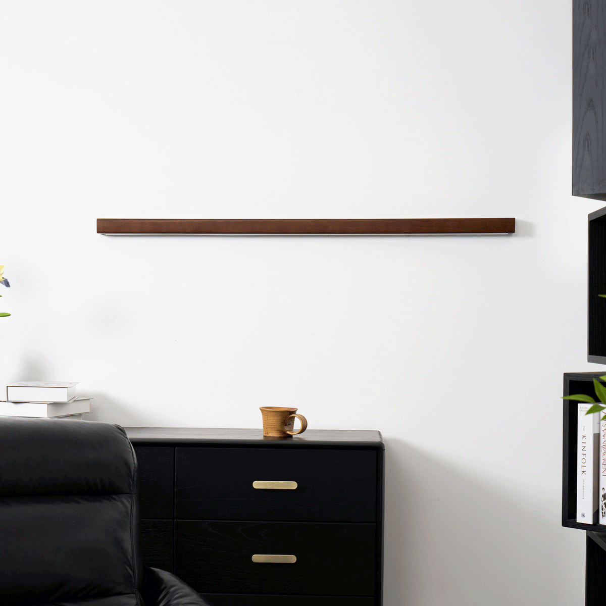 Slim Linear Wood Nordic Inspired Wall Light