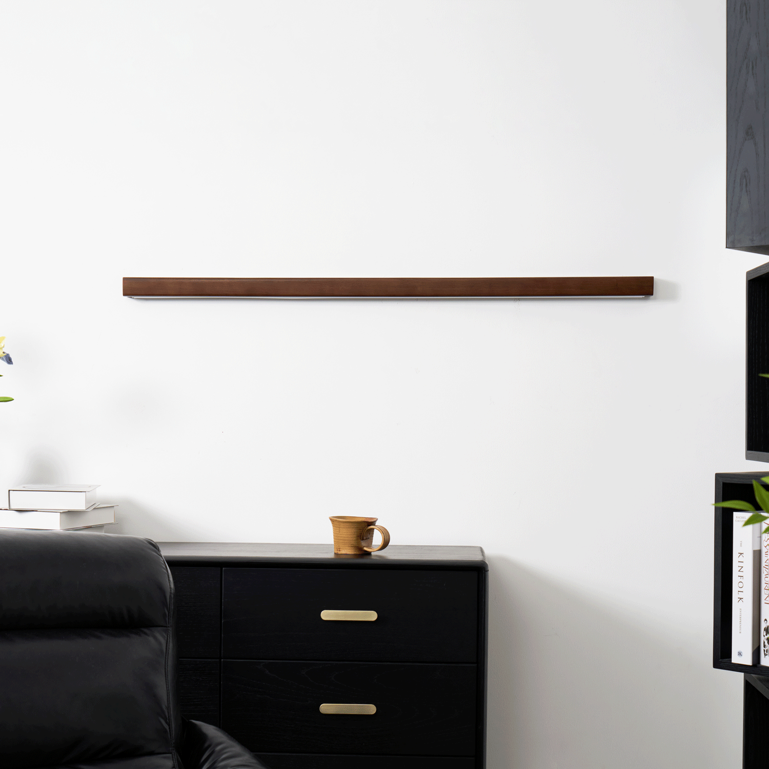 Slim Linear Wood Nordic Inspired Wall Light