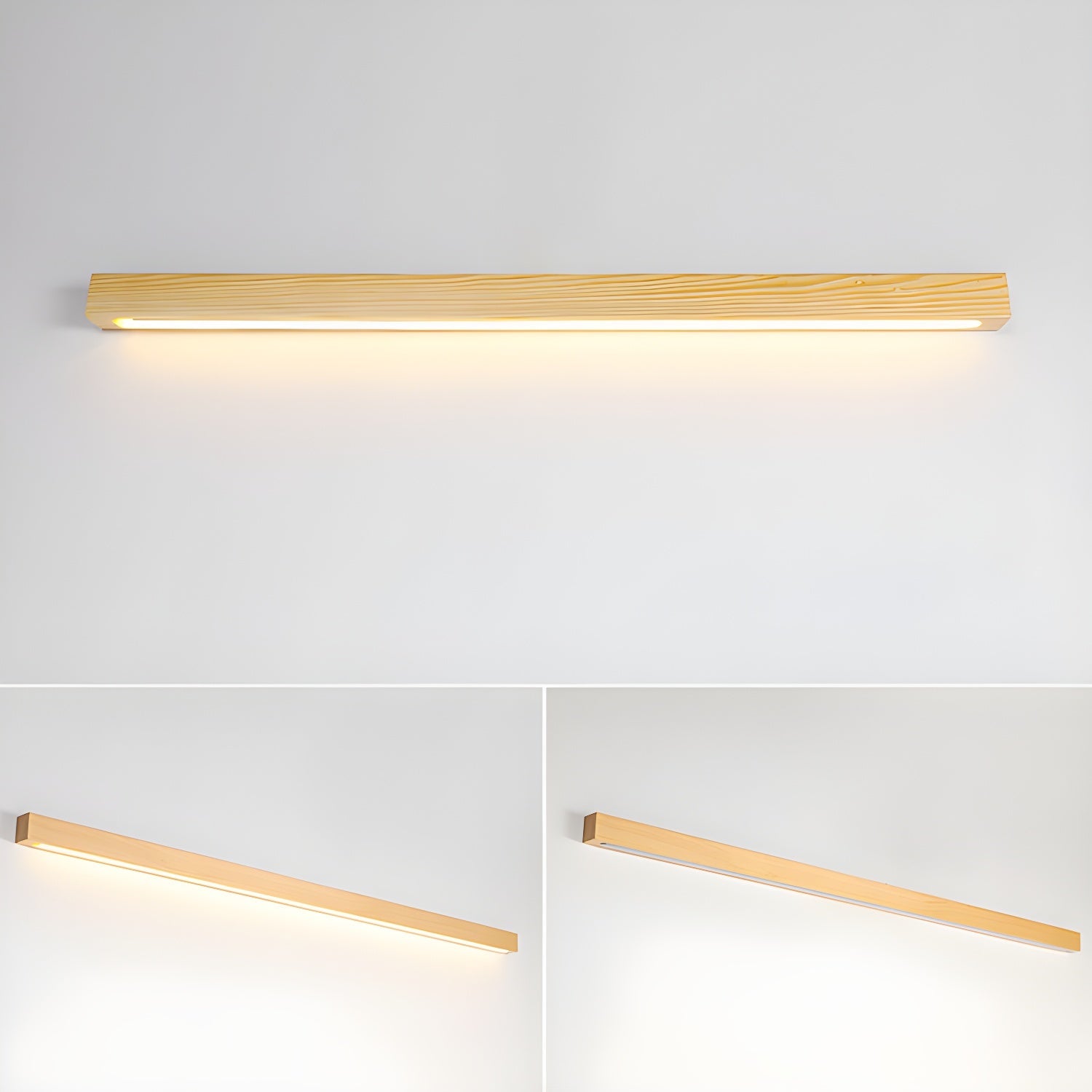 Slim Linear Wood Nordic Inspired Wall Light