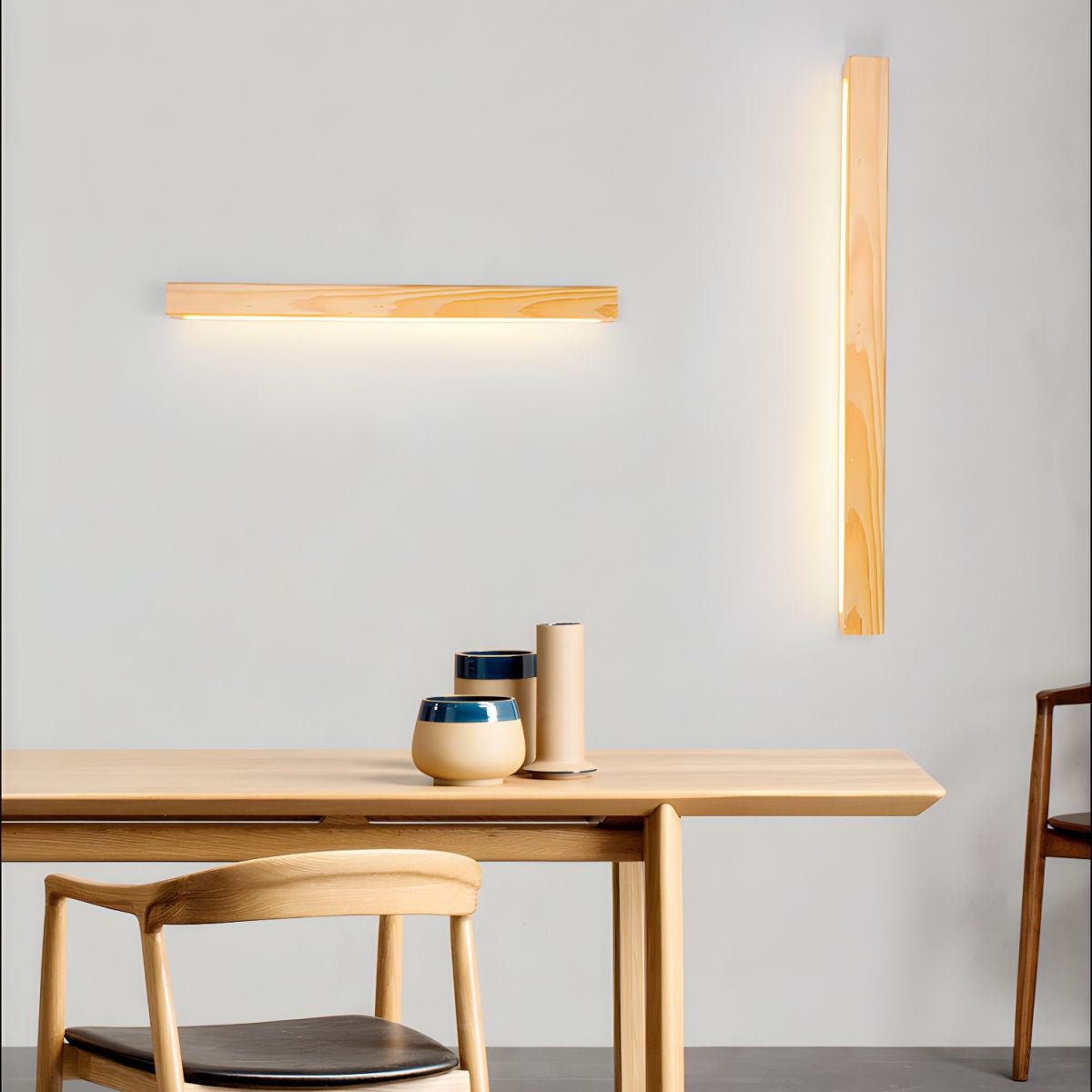 Slim Linear Wood Nordic Inspired Wall Light