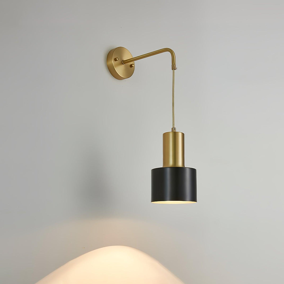 Square Black And Brass Finish Wall Sconce