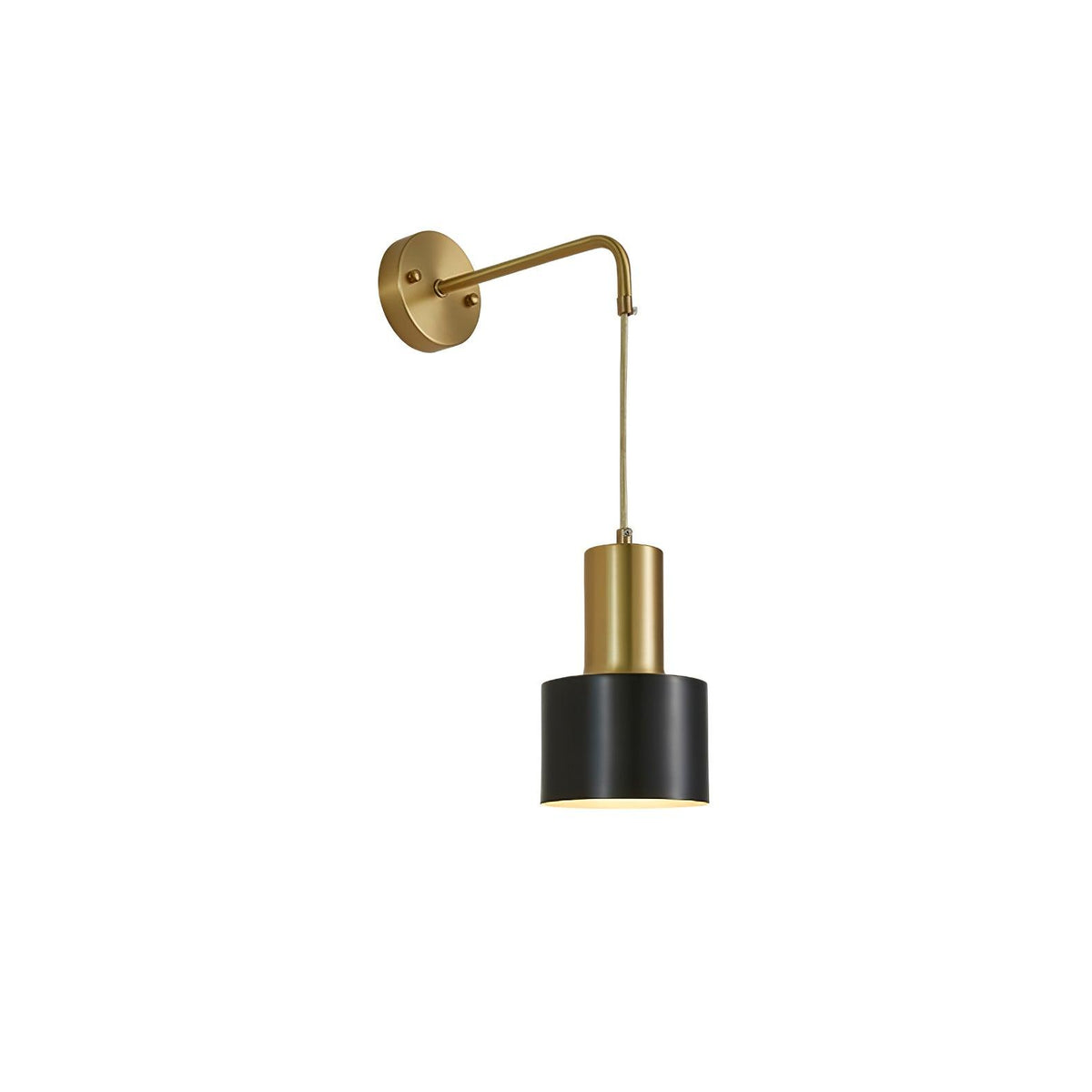 Square Black And Brass Finish Wall Sconce