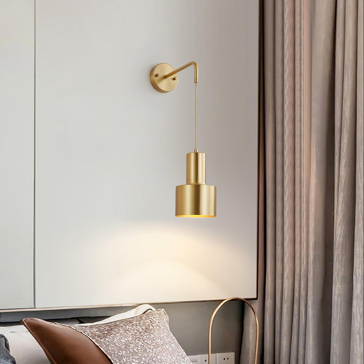 Square Black And Brass Finish Wall Sconce
