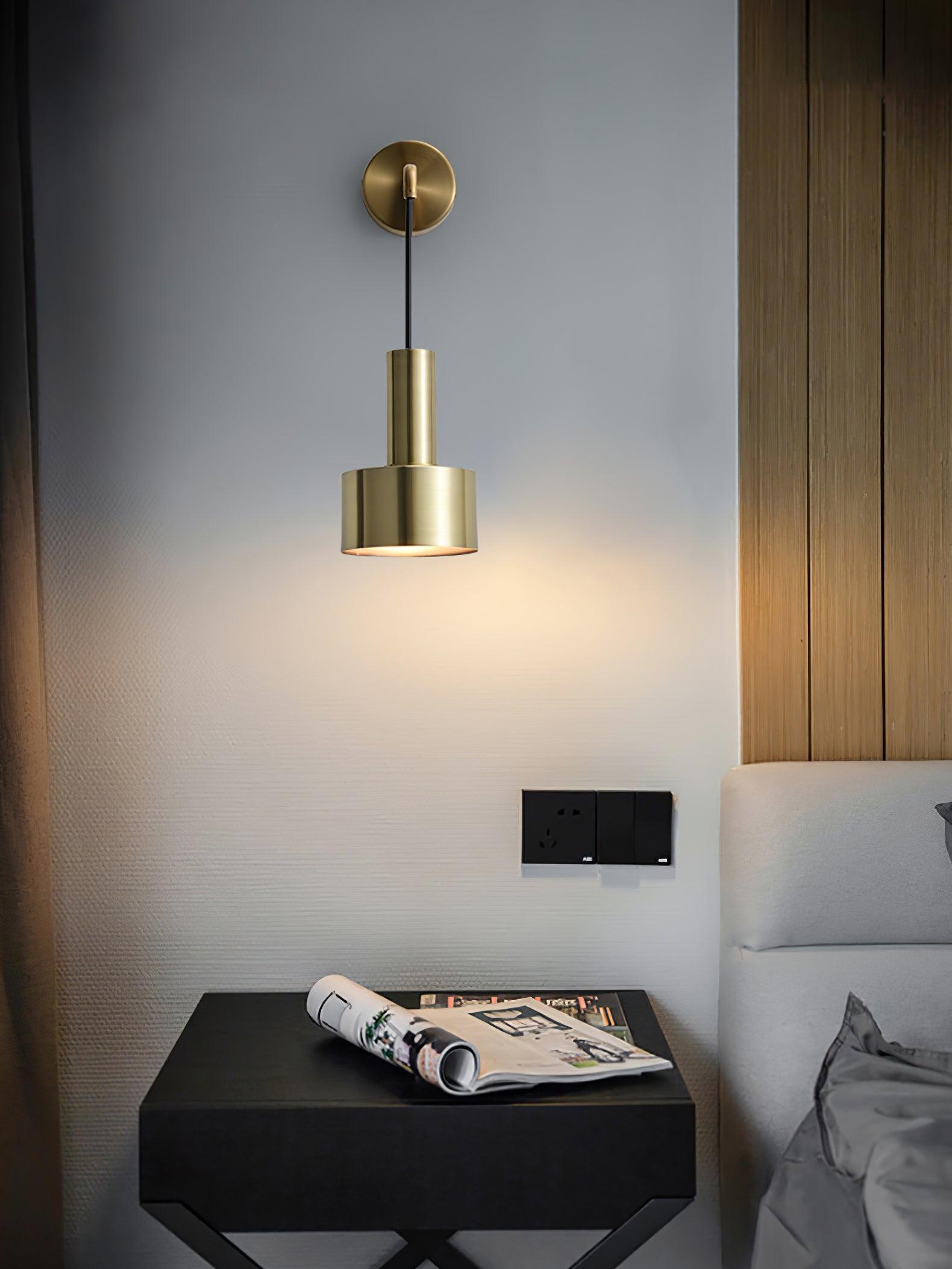Square Black And Brass Finish Wall Sconce