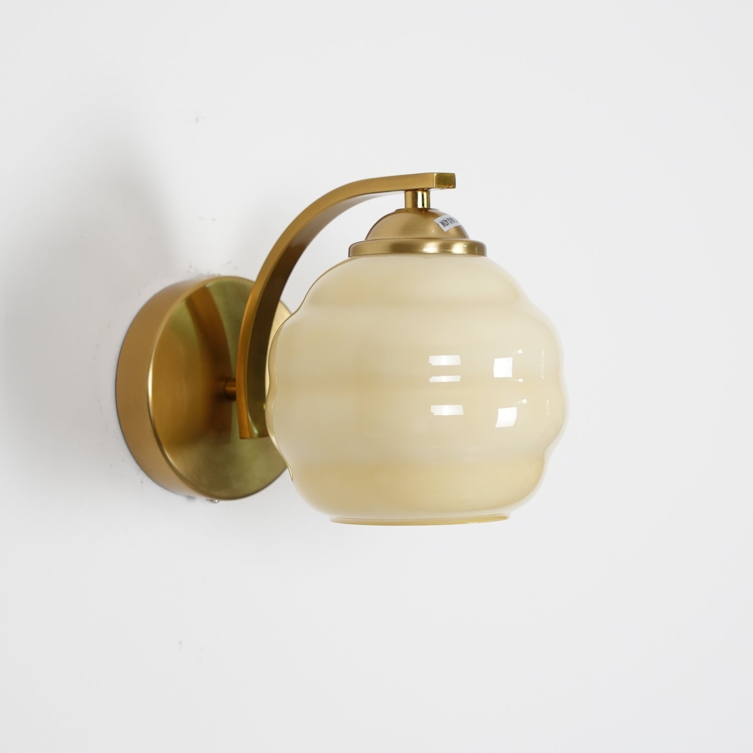 Art Deco Handblown Crystal Glass Wall Sconce