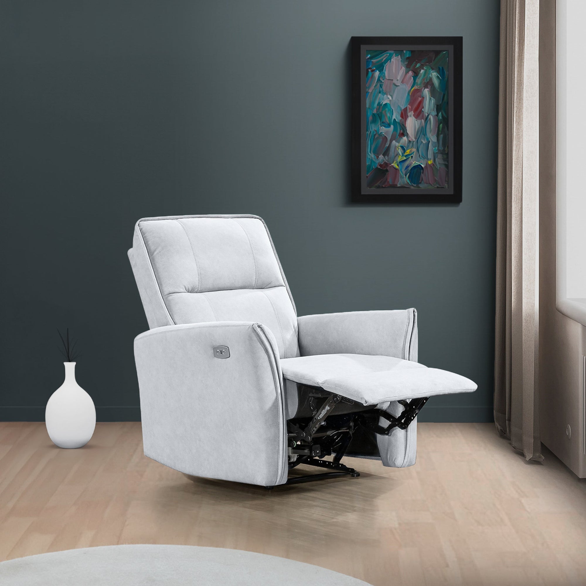 Luxury Grey Suede Recliner Chair for Elegant Living Spaces