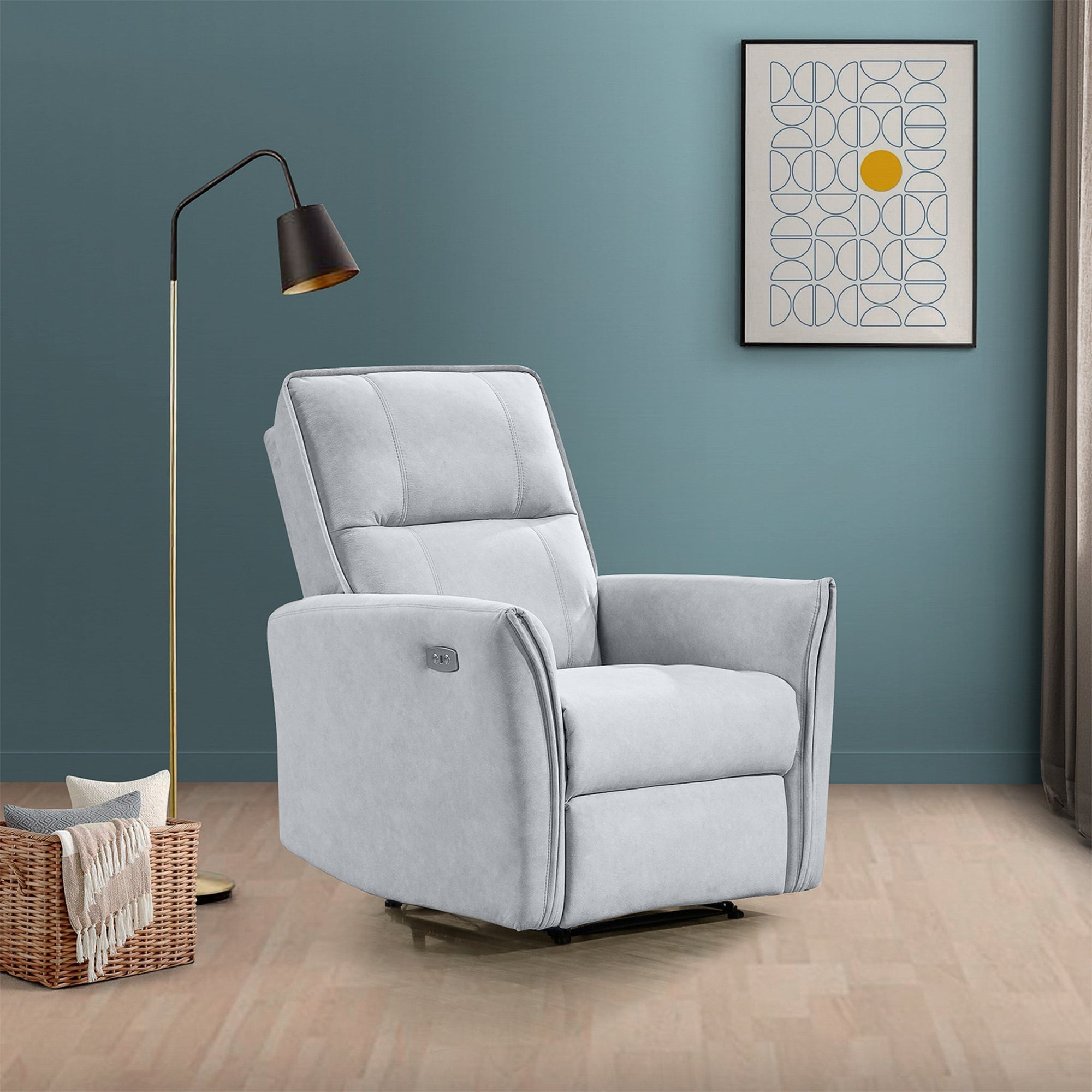 Luxury Grey Suede Recliner Chair for Elegant Living Spaces