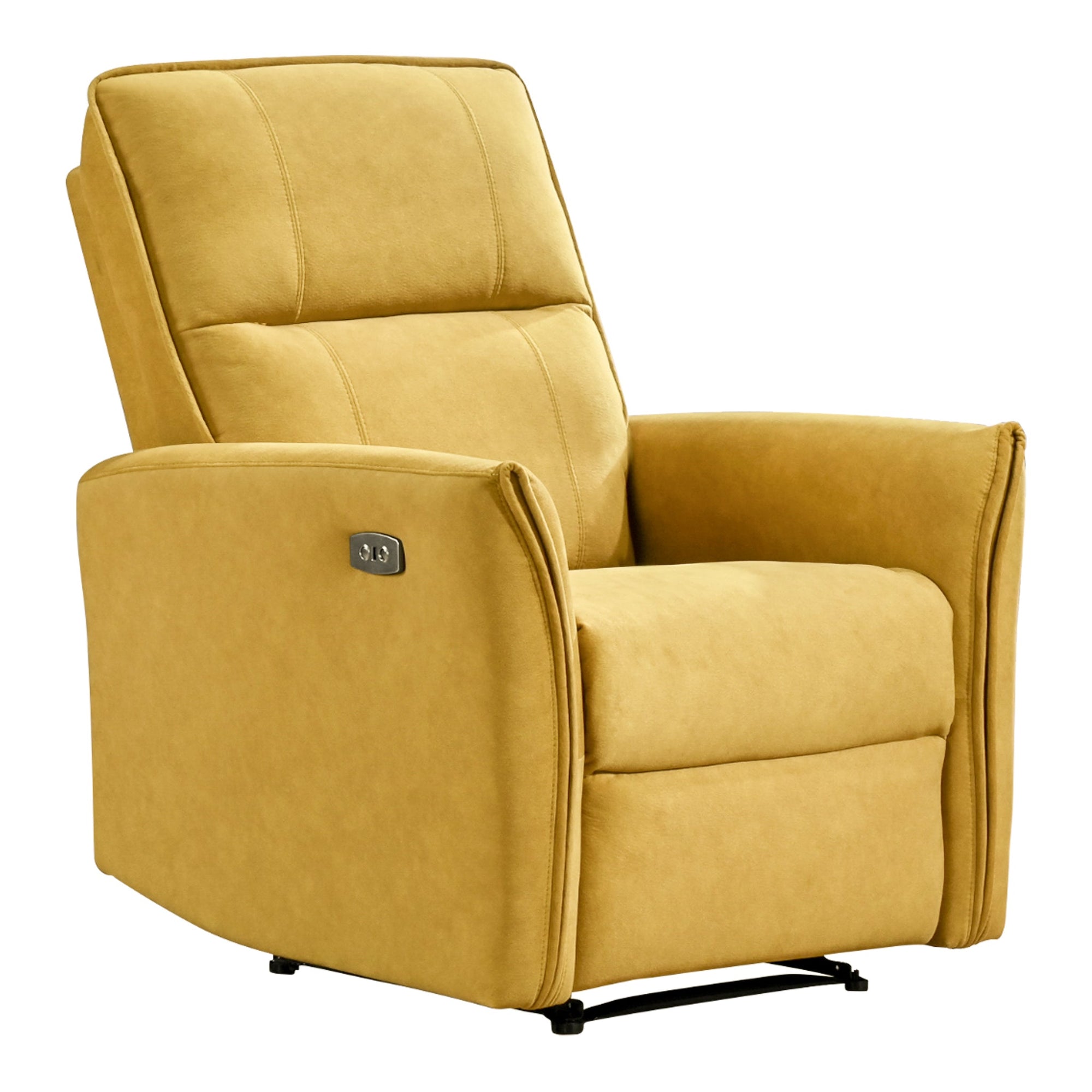 Luxury Dark Yellow Suede Recliner Chair for Cozy Living Spaces