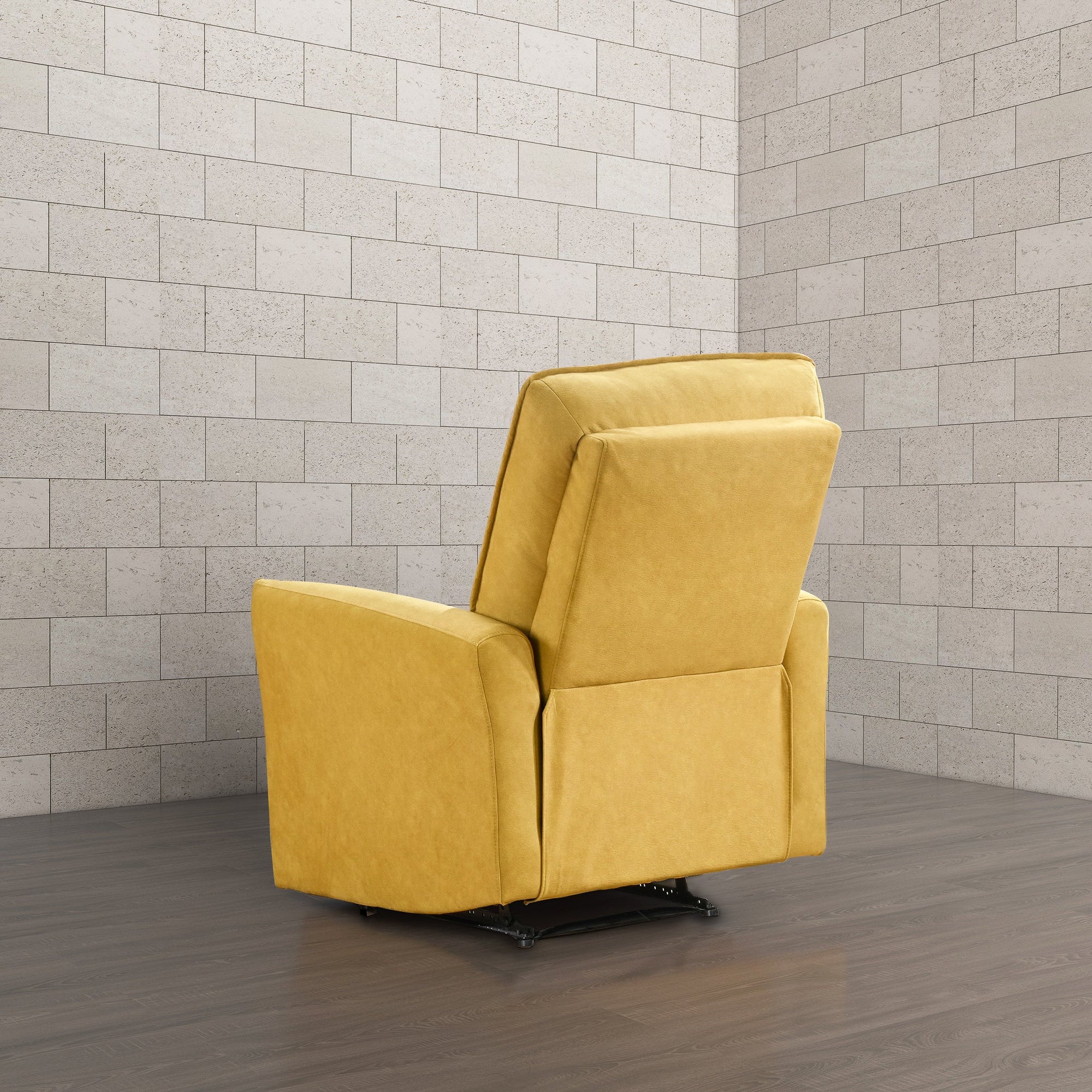 Luxury Dark Yellow Suede Recliner Chair for Cozy Living Spaces