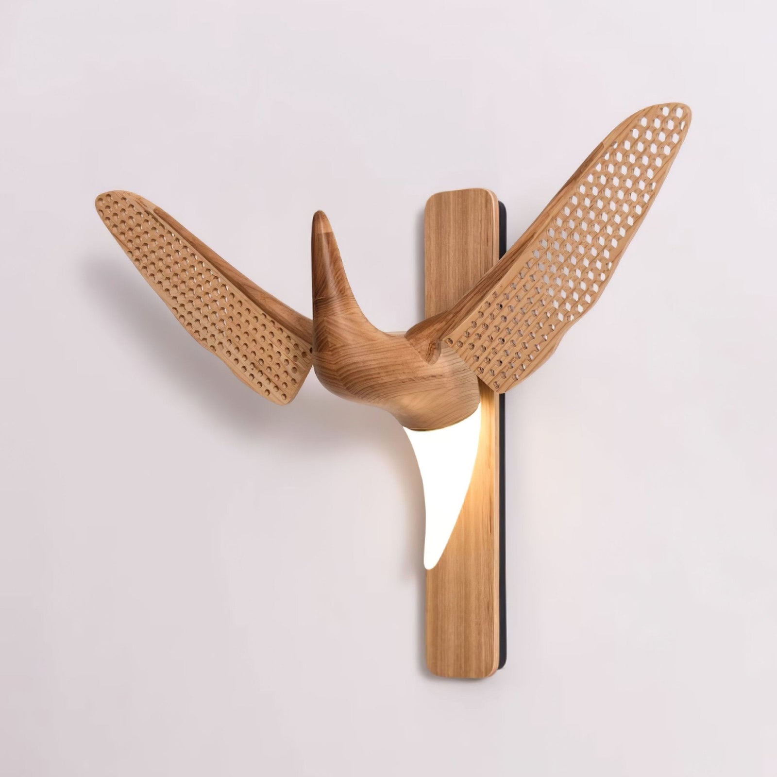 Wood Bird Sculptural Nordic Inspired Wall Light
