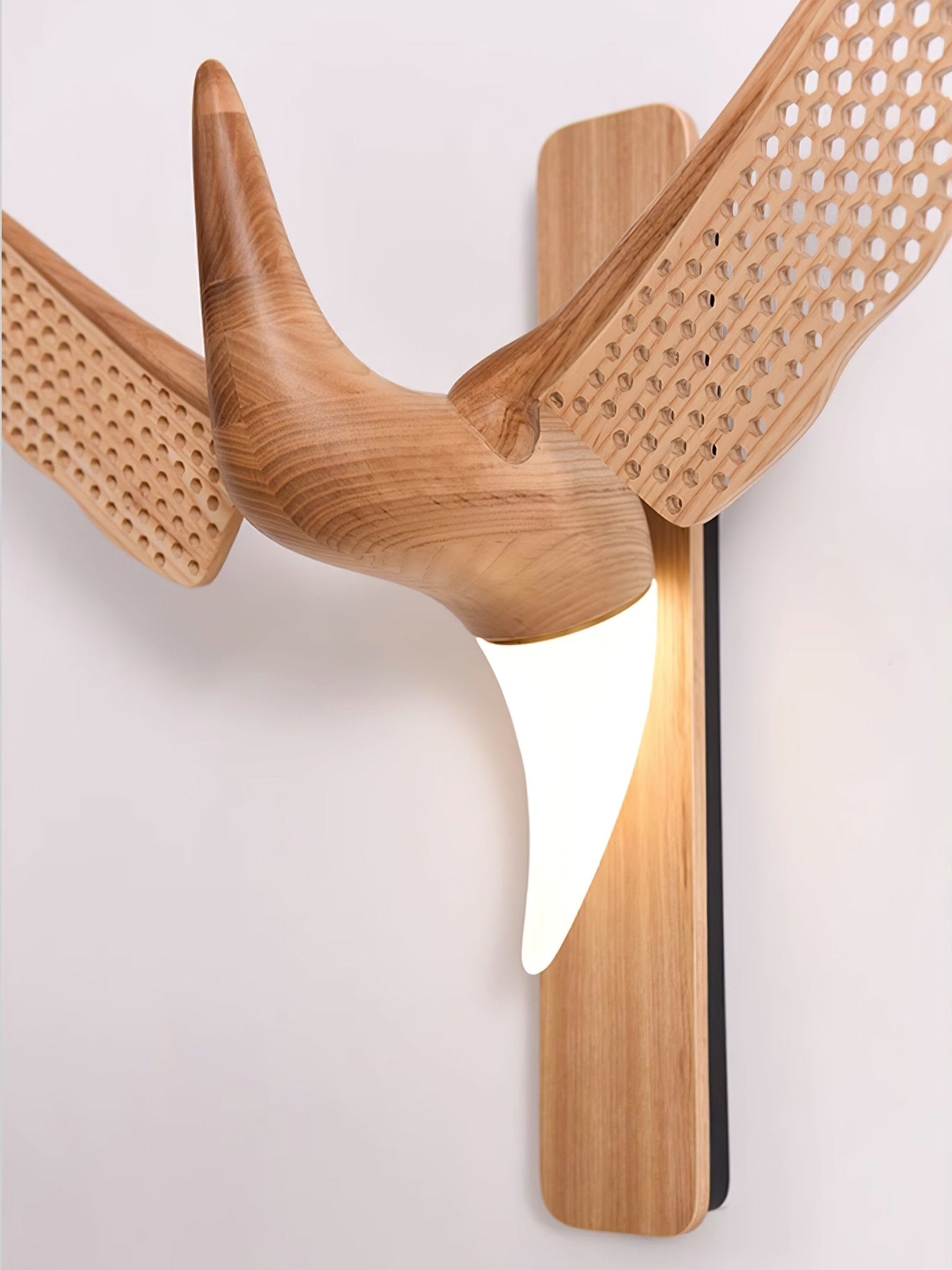 Wood Bird Sculptural Nordic Inspired Wall Light
