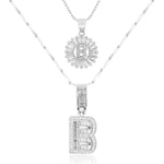 Load image into Gallery viewer, 2pc 14k Diamond Letter Initial Necklaces

