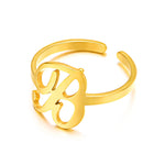 Load image into Gallery viewer, Adjustable Italic Cursive Letter Initial Ring
