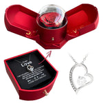 Load image into Gallery viewer, Eternal Rose Box "To My Love" With Diamond Heart Necklace
