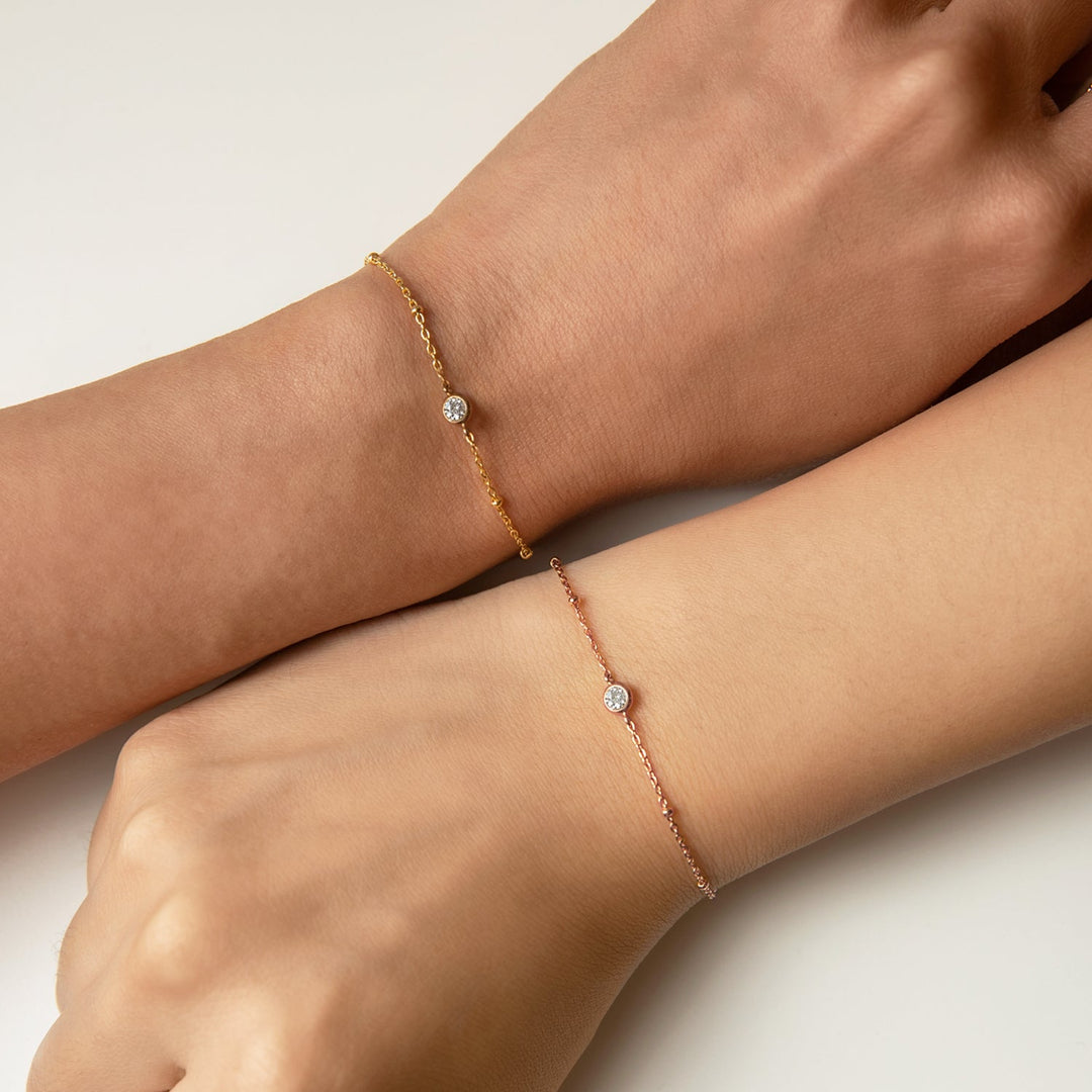 Hana Crystal Pearl Chain Bracelet