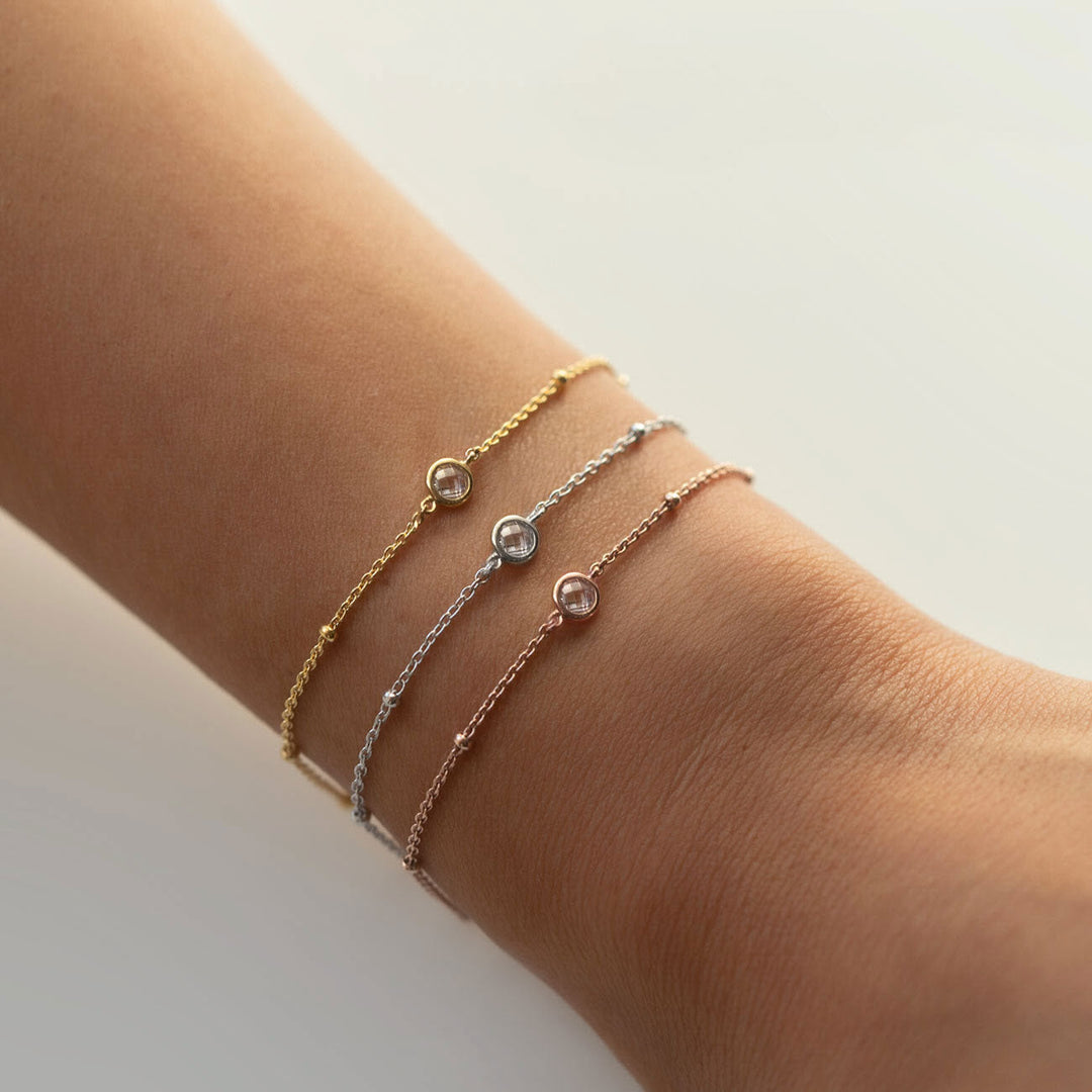 Hana Crystal Pearl Chain Bracelet