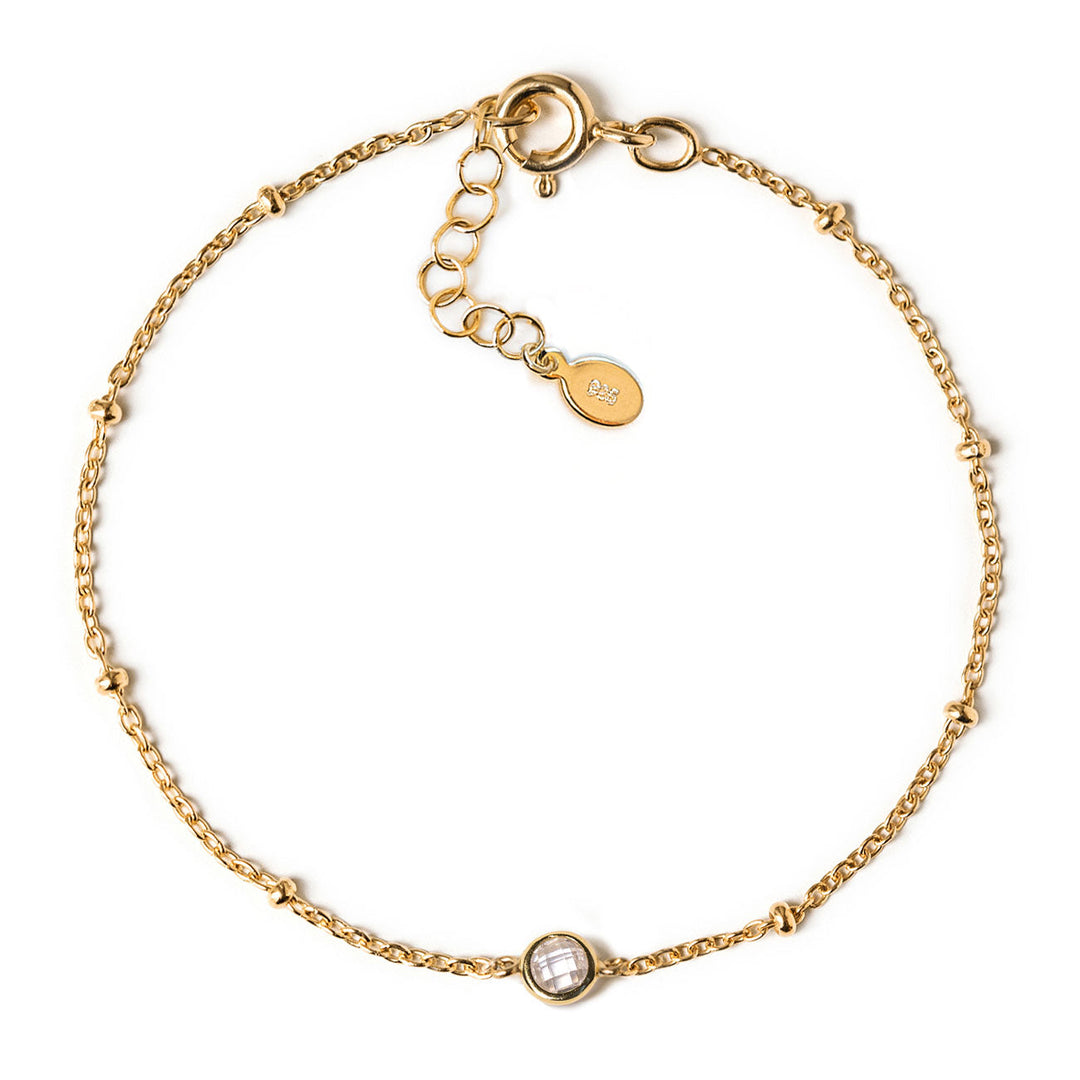 Hana Crystal Pearl Chain Bracelet