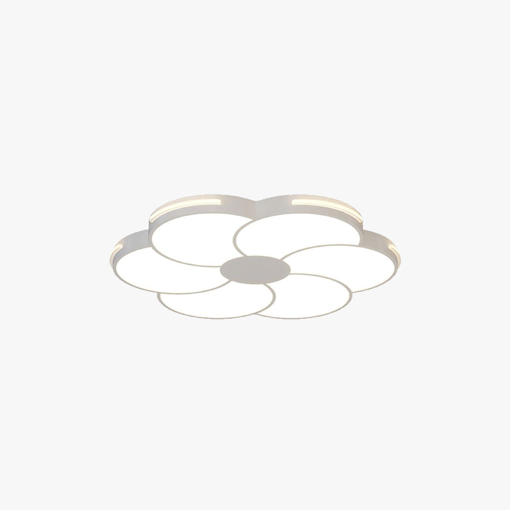 Contemporary Flush Mount Ceiling Light in White