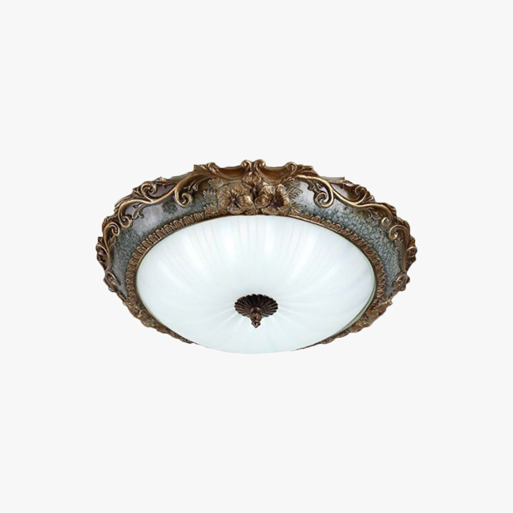 Elegant Flush Mount Ceiling Light in Brass and Glass