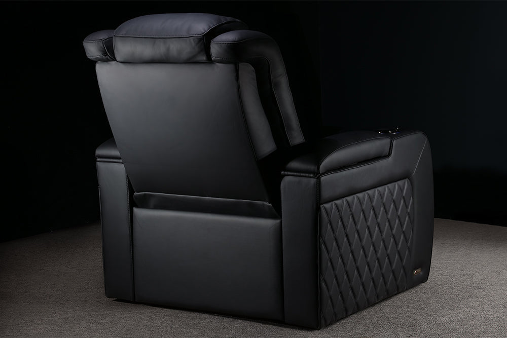 Tuscany XL Ultimate Leather Home Theater Seating with Power Headrest & Cup Holder