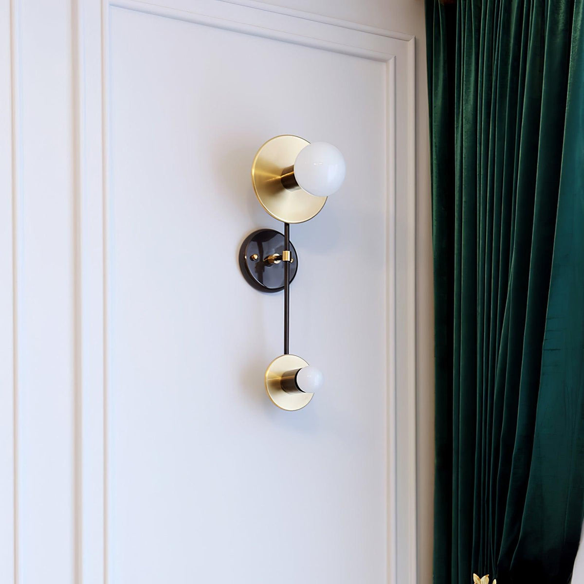 Marble Balance Scale Brass Finish Wall Sconce