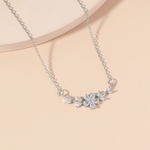 Load image into Gallery viewer, Flower Charm Necklace Zirconia Petal Necklace
