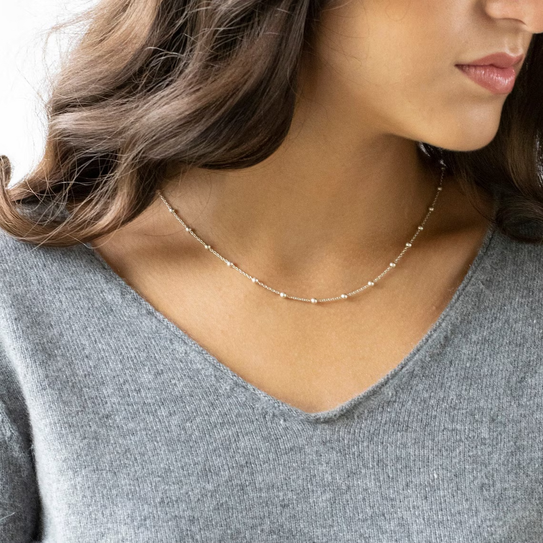 Satellite Choker Necklace Gold Luxury Chain