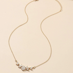 Load image into Gallery viewer, Flower Charm Necklace Zirconia Petal Necklace
