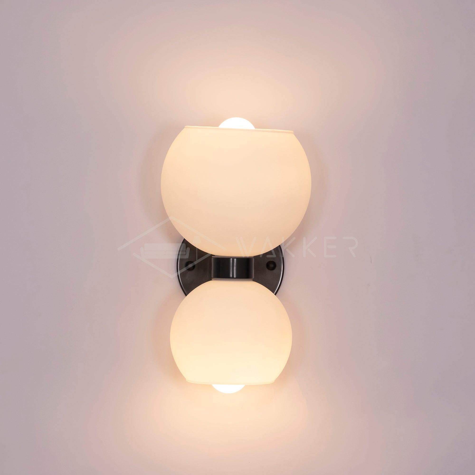 Round Opal Glass Nordic Inspired Wall Sconce