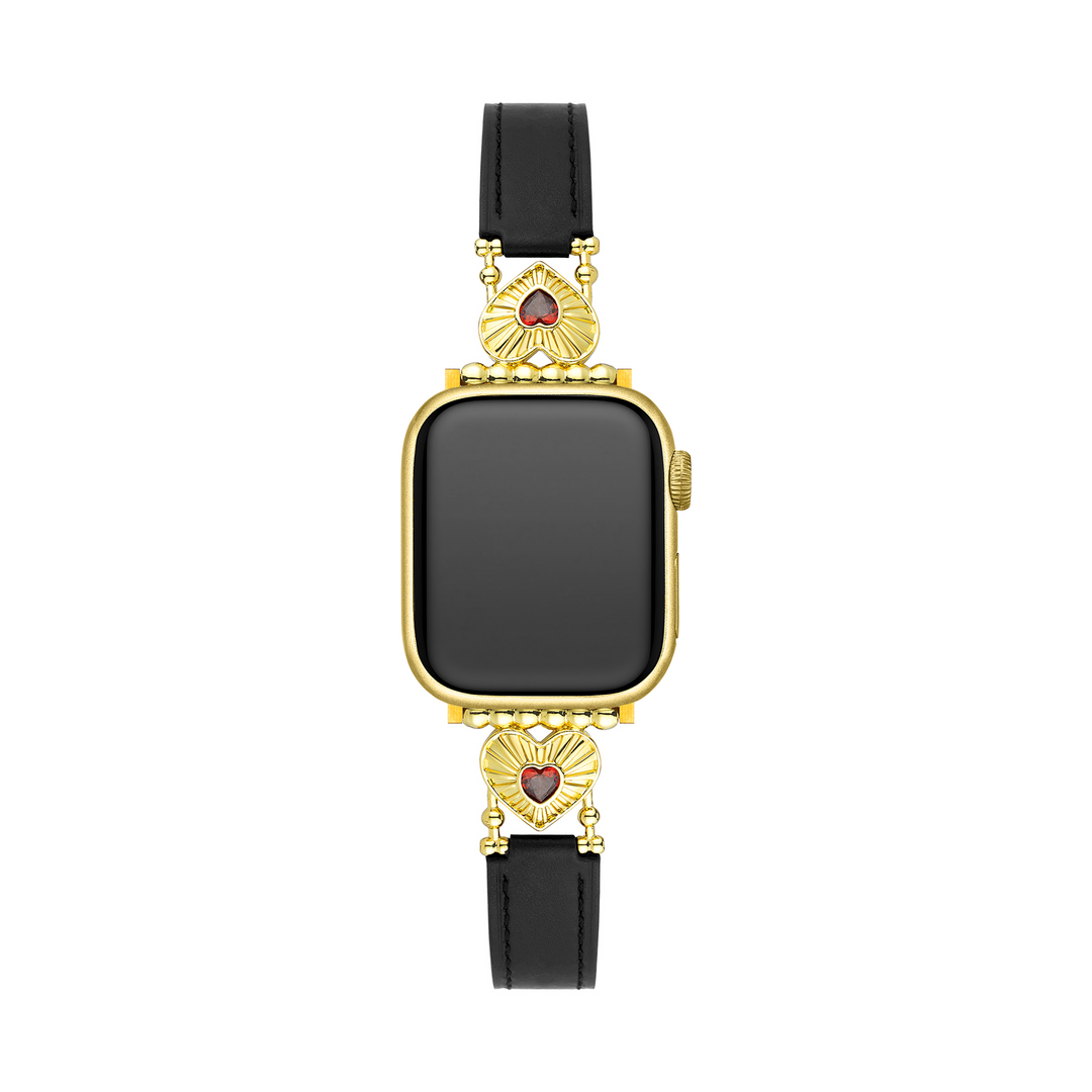 Modern Leather Heart Apple Watch Bands for Women
