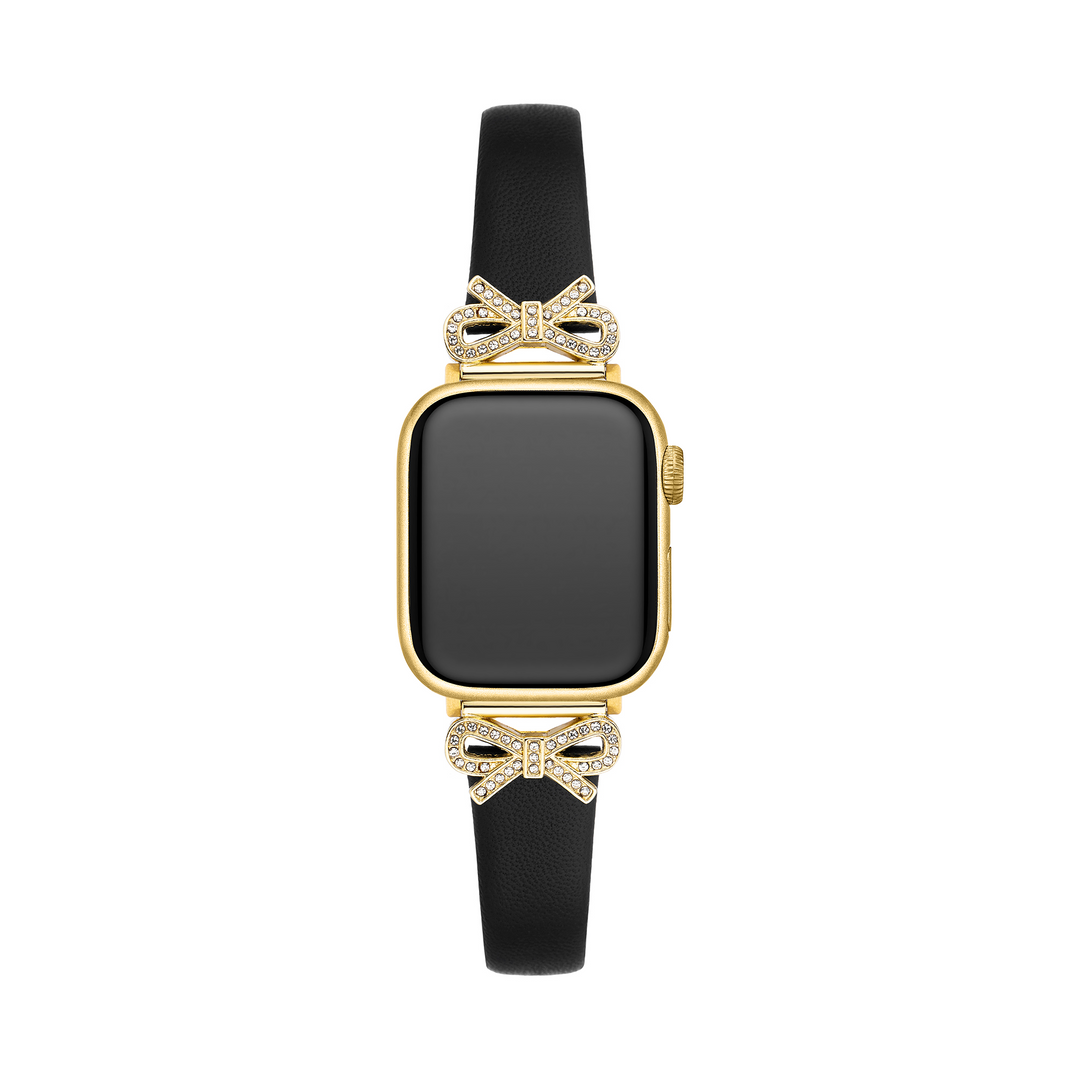 Sleek Leather Crystal Apple Watch Bands for Women