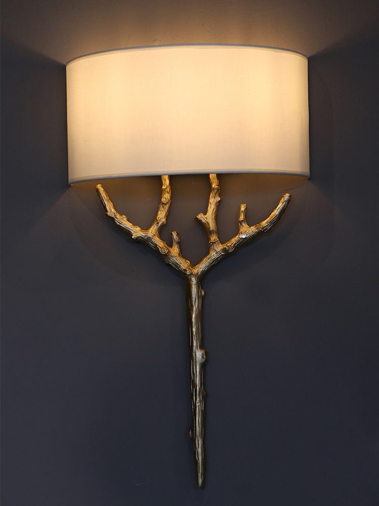 Brass Branch Tree Sculpture Contemporary Wall Lamp